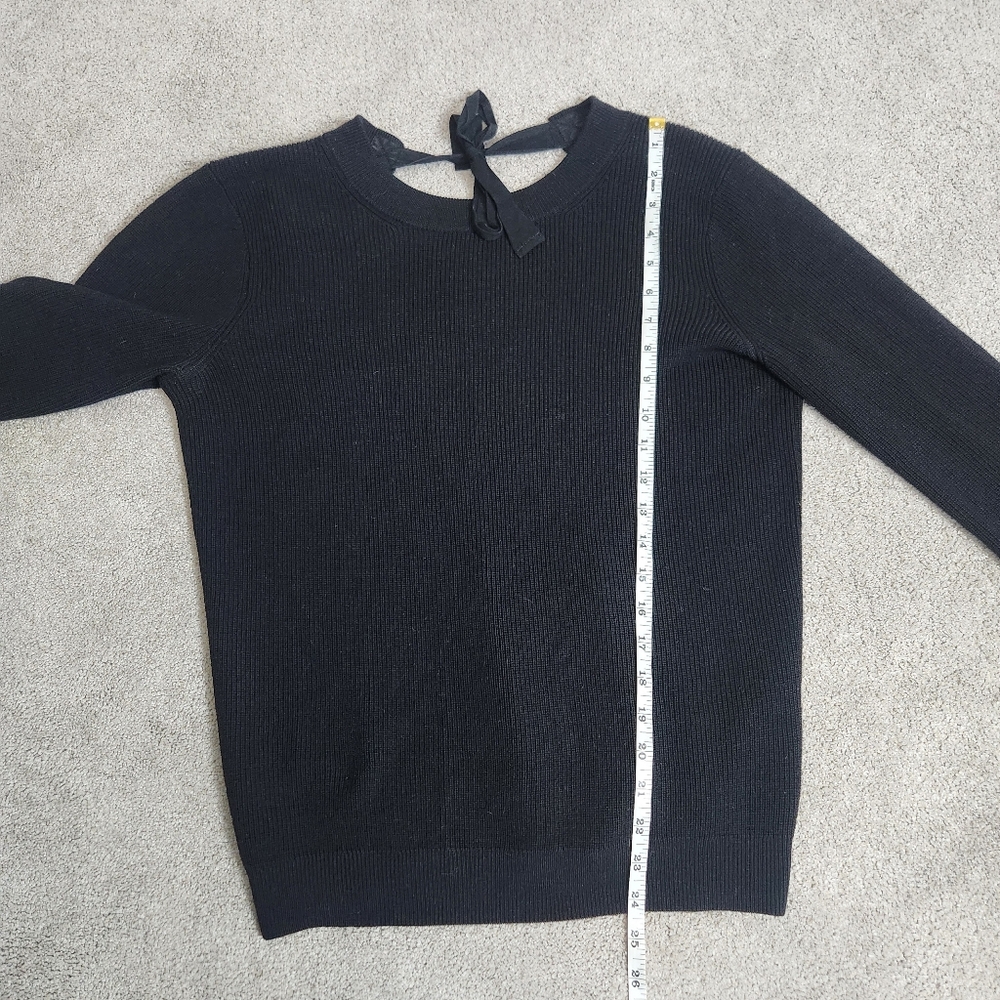 Aritzia 100% Wool Black Sweater Balletcore Open Scoop Back Size Small - Picture 10 of 14
